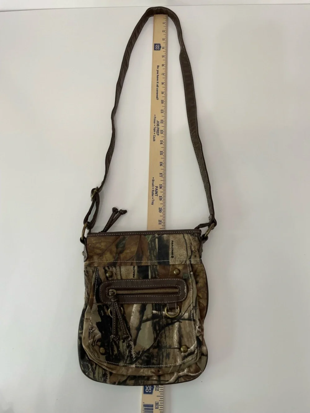 RealTree Camouflage Crossbody Mailman Shoulder Bag Brown Green Indie Sleaze